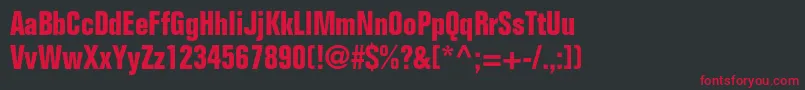 FoliostdBoldcondensed Font – Red Fonts on Black Background