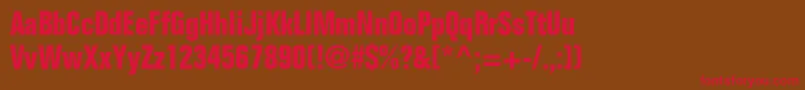 FoliostdBoldcondensed Font – Red Fonts on Brown Background