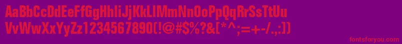 FoliostdBoldcondensed Font – Red Fonts on Purple Background