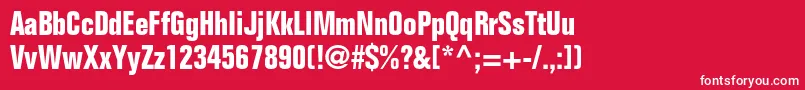 FoliostdBoldcondensed Font – White Fonts on Red Background
