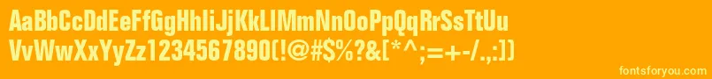 FoliostdBoldcondensed Font – Yellow Fonts on Orange Background