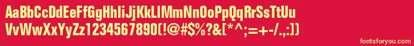 FoliostdBoldcondensed Font – Yellow Fonts on Red Background