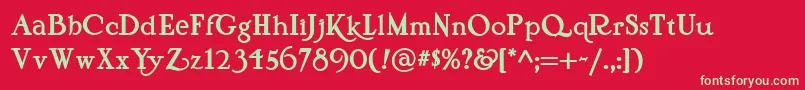 Pyriformtonesnf Font – Green Fonts on Red Background