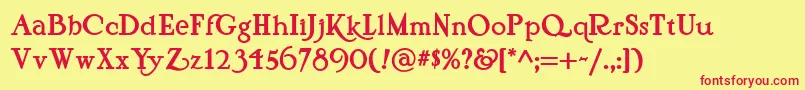 Pyriformtonesnf Font – Red Fonts on Yellow Background