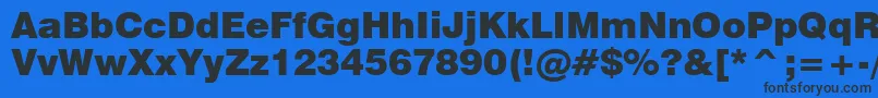 Swz721k Font – Black Fonts on Blue Background