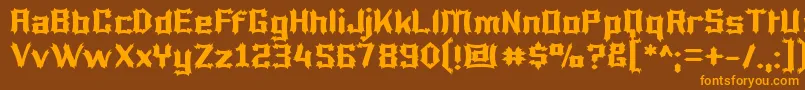 Więcej informacji o czcionce Lucifer Czcionka Lucifer – pomarańczowe czcionki na brązowym tle
