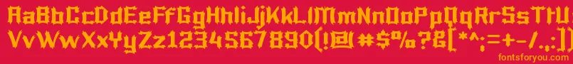 Lucifer Font – Orange Fonts on Red Background
