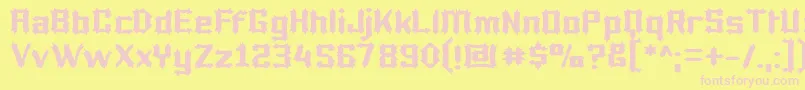 Lucifer Font – Pink Fonts on Yellow Background