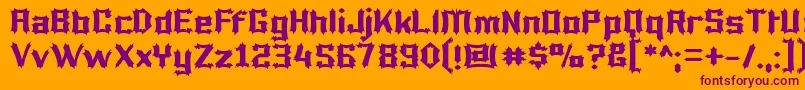 Lucifer Font – Purple Fonts on Orange Background