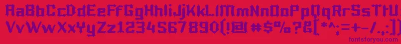 フォントLucifer – 赤い背景に紫のフォント