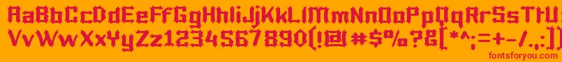 Шрифт Lucifer – красные шрифты на оранжевом фоне