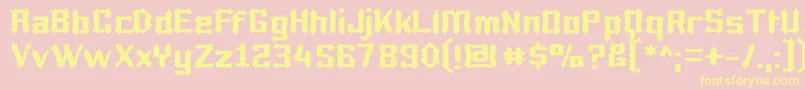 Lucifer Font – Yellow Fonts on Pink Background