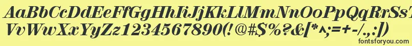 RubyscriptextraboldRegular Font – Black Fonts on Yellow Background