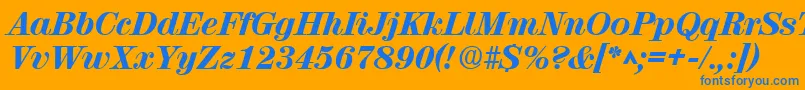 フォントRubyscriptextraboldRegular – オレンジの背景に青い文字