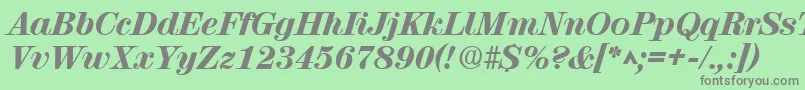 RubyscriptextraboldRegular Font – Gray Fonts on Green Background