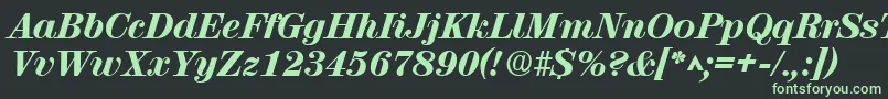 RubyscriptextraboldRegular Font – Green Fonts on Black Background