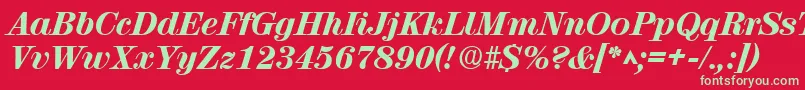 RubyscriptextraboldRegular Font – Green Fonts on Red Background