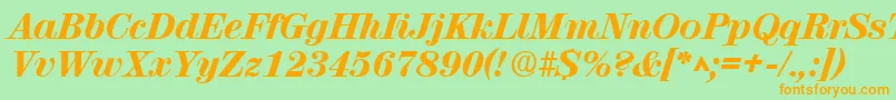 RubyscriptextraboldRegular Font – Orange Fonts on Green Background