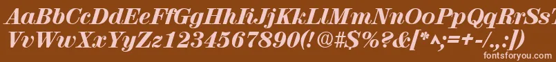 RubyscriptextraboldRegular Font – Pink Fonts on Brown Background