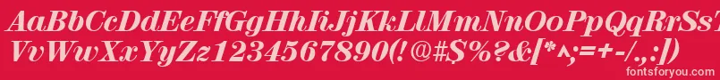 RubyscriptextraboldRegular Font – Pink Fonts on Red Background