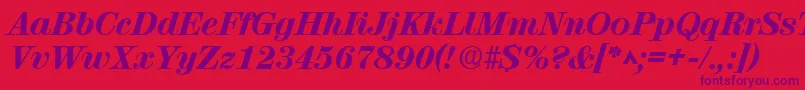 RubyscriptextraboldRegular Font – Purple Fonts on Red Background