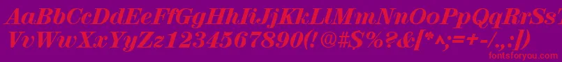 RubyscriptextraboldRegular Font – Red Fonts on Purple Background