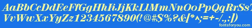 RubyscriptextraboldRegular Font – Yellow Fonts on Blue Background