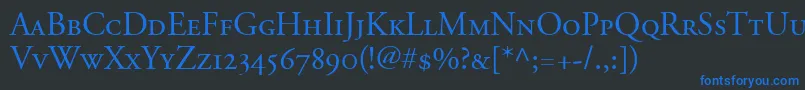 AdobeGaramondSmallCapsOldstyleFigures Font – Blue Fonts on Black Background