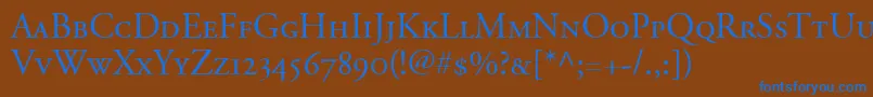 AdobeGaramondSmallCapsOldstyleFigures Font – Blue Fonts on Brown Background