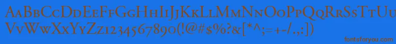 AdobeGaramondSmallCapsOldstyleFigures Font – Brown Fonts on Blue Background