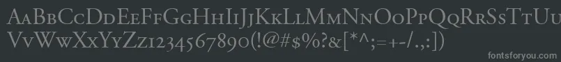 AdobeGaramondSmallCapsOldstyleFigures Font – Gray Fonts on Black Background