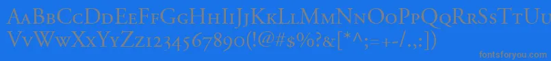 AdobeGaramondSmallCapsOldstyleFigures Font – Gray Fonts on Blue Background