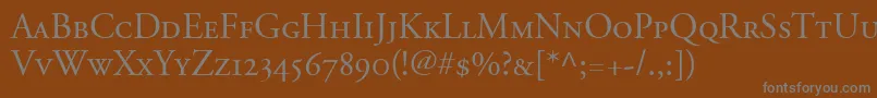 AdobeGaramondSmallCapsOldstyleFigures Font – Gray Fonts on Brown Background
