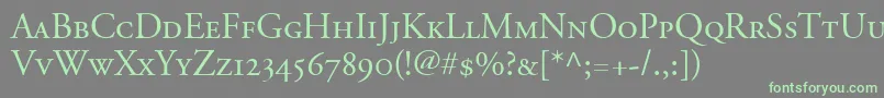fuente AdobeGaramondSmallCapsOldstyleFigures – Fuentes Verdes Sobre Fondo Gris