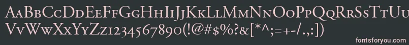 Czcionka AdobeGaramondSmallCapsOldstyleFigures – różowe czcionki na czarnym tle