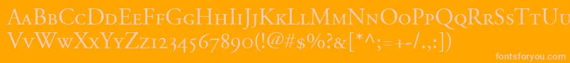 Más sobre la fuente AdobeGaramondSmallCapsOldstyleFigures fuente AdobeGaramondSmallCapsOldstyleFigures – Fuentes Rosadas Sobre Fondo Naranja