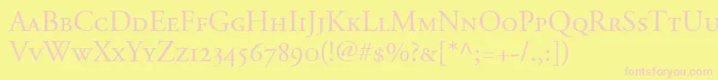 AdobeGaramondSmallCapsOldstyleFigures Font – Pink Fonts on Yellow Background