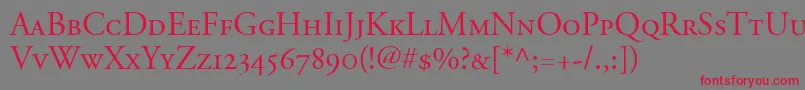 AdobeGaramondSmallCapsOldstyleFigures Font – Red Fonts on Gray Background