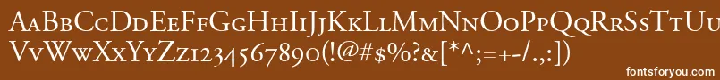 AdobeGaramondSmallCapsOldstyleFigures Font – White Fonts on Brown Background