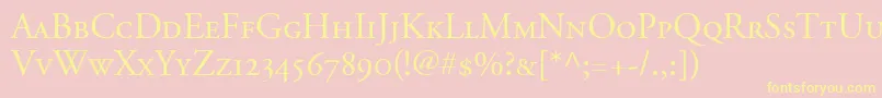AdobeGaramondSmallCapsOldstyleFigures Font – Yellow Fonts on Pink Background