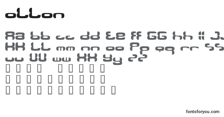 Czcionka Ollon – alfabet, cyfry, specjalne znaki
