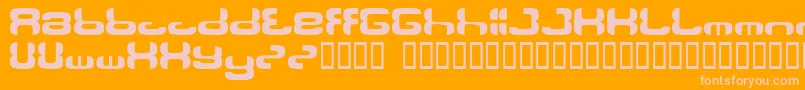 Ollon-Schriftart – Rosa Schriften auf orangefarbenem Hintergrund