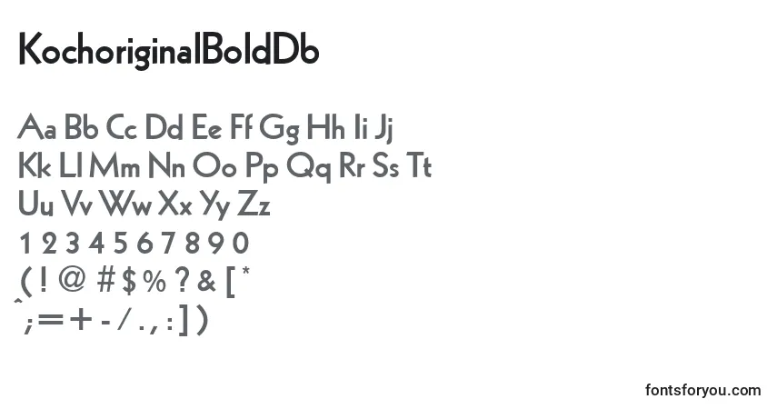 Czcionka KochoriginalBoldDb – alfabet, cyfry, specjalne znaki