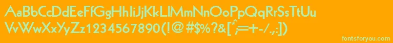 KochoriginalBoldDb-Schriftart – Grüne Schriften auf orangefarbenem Hintergrund