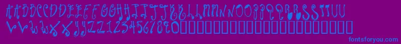 Czcionka TwilightExpress – niebieskie czcionki na fioletowym tle