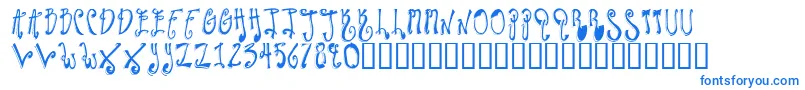 TwilightExpress-Schriftart – Blaue Schriften auf weißem Hintergrund