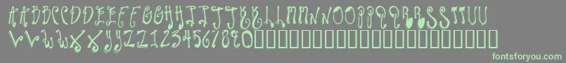 TwilightExpress-Schriftart – Grüne Schriften auf grauem Hintergrund