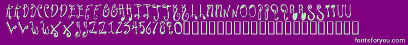 フォントTwilightExpress – 紫の背景に緑のフォント