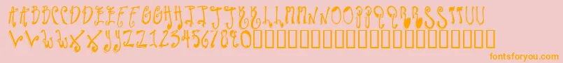 TwilightExpress-Schriftart – Orangefarbene Schriften auf rosa Hintergrund