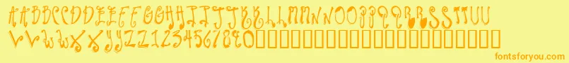 TwilightExpress Font – Orange Fonts on Yellow Background